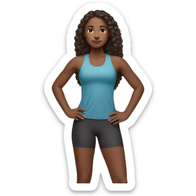Brown skin girl wearing lulu lemon sticker