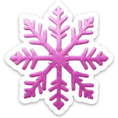 Pink snowflake glitter sticker