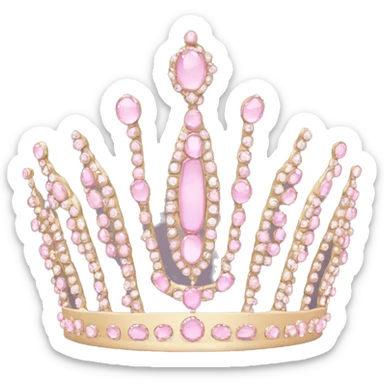 Royal tiara with pale pink jewels sticker