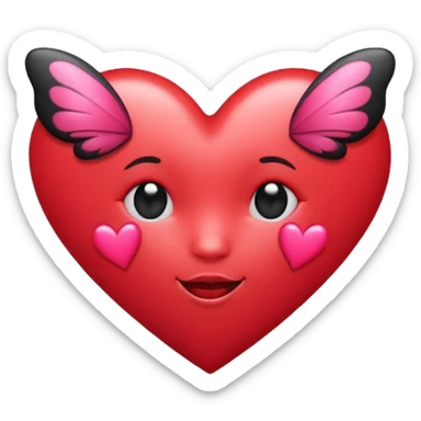 Really cool heart emoji for my sexy girlfriend that’s mainly  red & black. With just tiny hot pink butterflies on it.  sticker