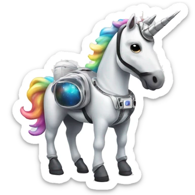 cooles unicorn with a space suit sticker