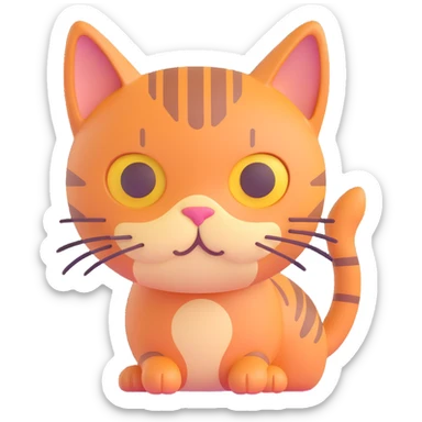 cat icon microsoft style 3d fluent emoji sticker