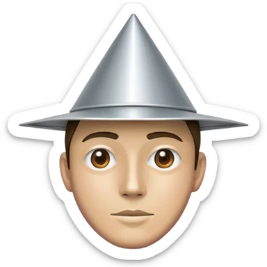 a man made all out of tin and with a triangle hat in tin sticker