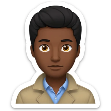 coily hair mens image sticker