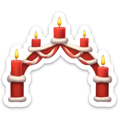 Red Christmas candle arch  Schwibbogen sticker