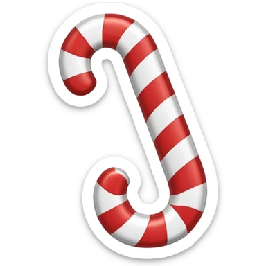 candy cane as a question mark sticker