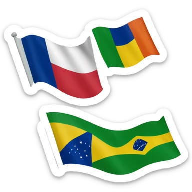 flag of brasil mixed with flag of the netherlands sticker