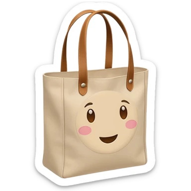 generate an ios genmoji of tote bag beige sticker