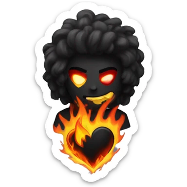 Blackheart with fire sticker