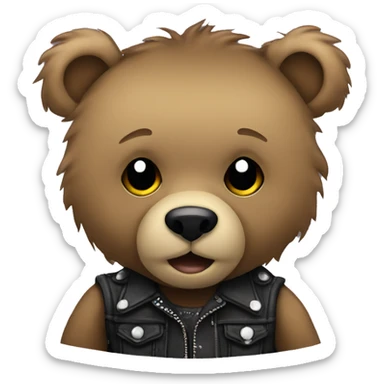 punk rock teddy bear sticker