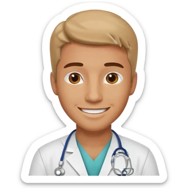 men doctor with scrub sticker