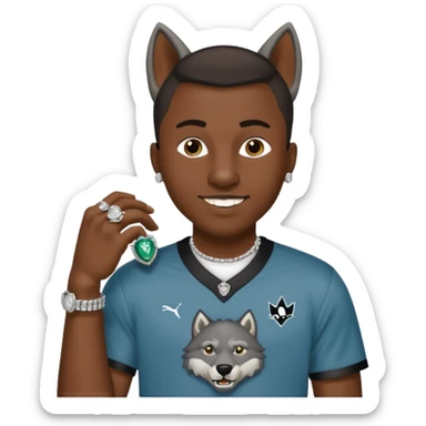 I want a guy with timber wolves jersey and diamond grillz and rolex sticker