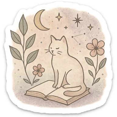 A gentle, poetic digital illustration in the style of “Jardim da Ju”. The scene blends nature, cosmos and tenderness — hand-drawn lines, soft textures, and muted pastel tones (sage green, lilac, rose, cream). Elements like leaves, stars, cats, books, and celestial details coexist naturally. The mood is magical yet grounded, evoking sensitivity, reflection, and quiet intelligence. The lighting is warm and dreamy, with delicate sparkles and organic shapes. Artistic style: watercolor + fine line art, minimal, elegant, emotional and intimate.


(use conforme a IA utilizada)

Mood: magical realism, soft light, emotional, feminine, intellectual

Style keywords: watercolor, fine ink lines, pastel tones, digital illustration, cozy, slow aesthetic, minimal poetic composition

Colors: #9BA48A (verde sálvia), #E6B7B1 (rosa suave), #D0C3CC (lavanda névoa), #F6F1E7 (papel de chá), #2D2D2F (grafite noturno)

Objects recorrentes: folhas, flores, livros, chá, gatos, estrelas, constelações, velas, mãos, janelas abertas, estufas, estantes, sementes, instrumentos musicais

Emoção central: sensibilidade lúcida — calma, introspectiva e real sticker