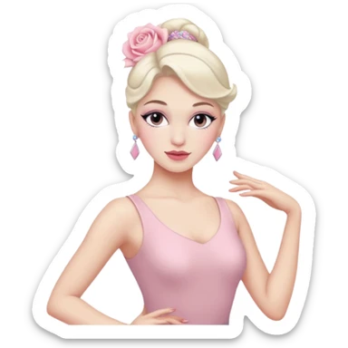 Tins pastels rose Danseuse de jazz contemporain à la peau blanche  sticker