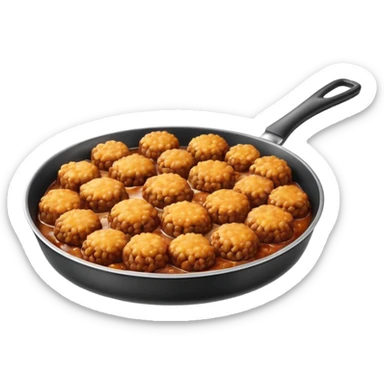 fried minced meat dish object icon, cooked minced meat in a pan, slightly crispy texture, glossy oil shine, 3D cartoon, mobile game icon style, centered, clean background, soft shadow, no text, no watermark
  sticker