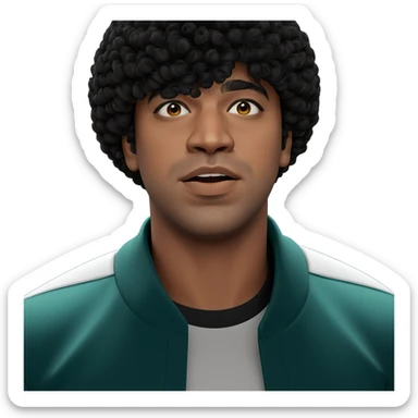 stylish man with afro hairstyle sticker