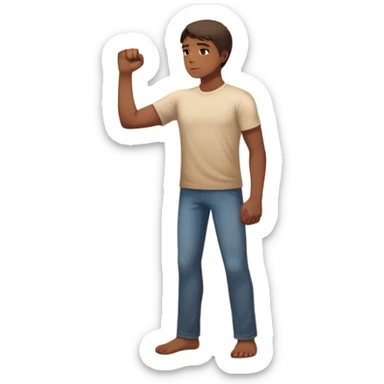 A person stands facing a wall with their hand on it, their shoulders hunched as if weighed down. A glowing, clenched fist of tension sits in their chest. But behind them, a doorway opens—light streaming through. The words "You are free" echo from inside. It’s the moment of  they can choose peace. sticker