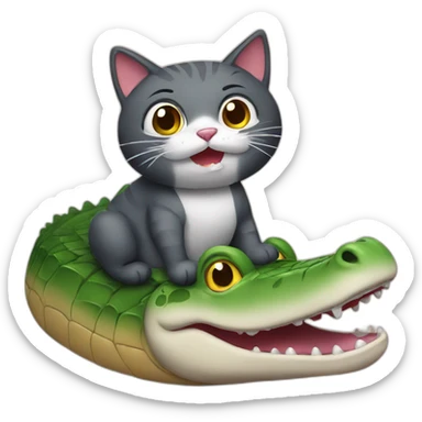 A cat on an alligator sticker