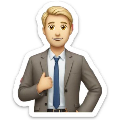 english teacher male with british flag sticker