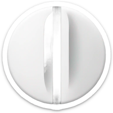 A white circle with a slit down the middle sticker