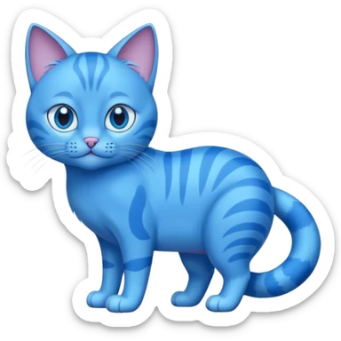 Blue cat but with 6 feet and short tail sticker