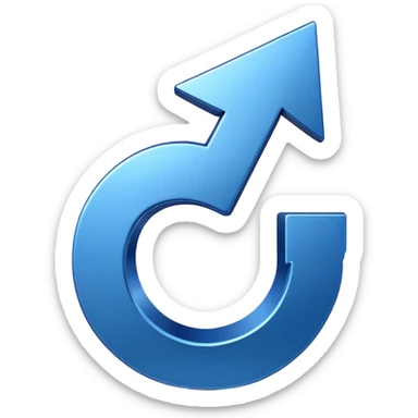 U turn arrow symbol sticker