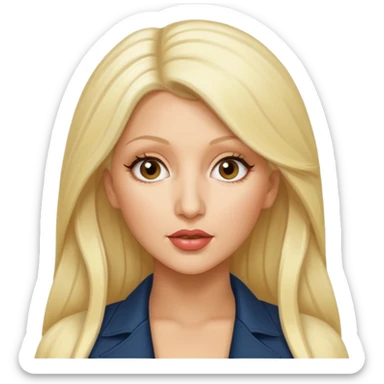 Christina Aguilera with long blonde hair sticker