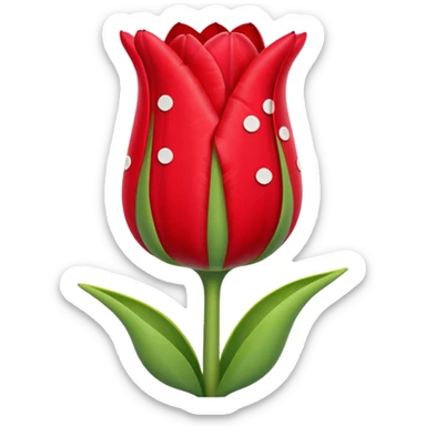 Tulip dotted art with only white dots not any of the colour and only white background and make tulips uth black dots  small size sticker