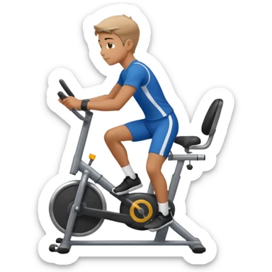 Stationary bike boy riding on it sticker
