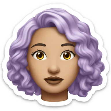 Realistic Lilac off shoulder Long sleeve flowy crop top, isolated sticker