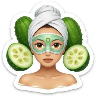 Lady with face mask monster spa beauty full face relaxing hot sticker