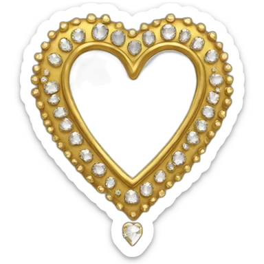 gold and diamond heart mirror sticker