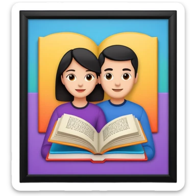 a bunch of people on the cover of a book sticker