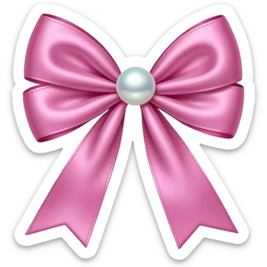Pink bow with pearl sticker