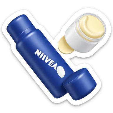 generate an ios genmoji of a NIVEA lip balm sticker