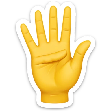 minimalist peace sign hand emoji, yellow sticker