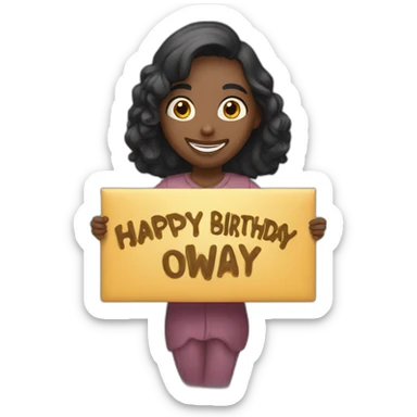 Person holding a sign that has “Happy Birthday Priya” sticker