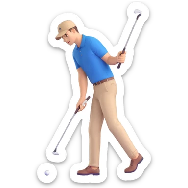 finance guy playing golf sticker