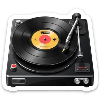 A hi-fi record player spinning sticker
