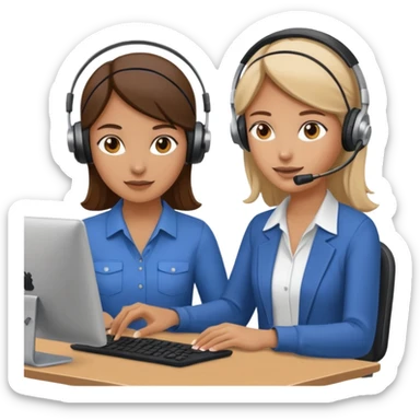 ayuda de otra persona con trabajo remoto mujer sticker