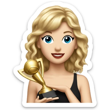 Taylor Swift holding trophy sticker