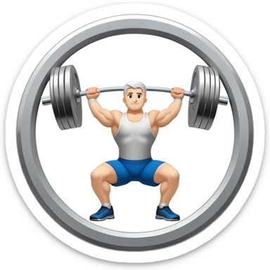 Iconic emblem symbolizing weightlifting, featuring a classic barbell with heavy weights on each side. The design highlights strength and precision, capturing the essence of the sport. The barbell is positioned in a dynamic stance, representing power and technique. sticker