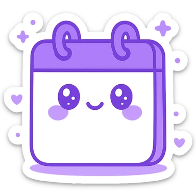 "Schedule clear", no text, with the colors: Primary Purple:  #8B5CF6
  Light Purple:    #A78BFA sticker