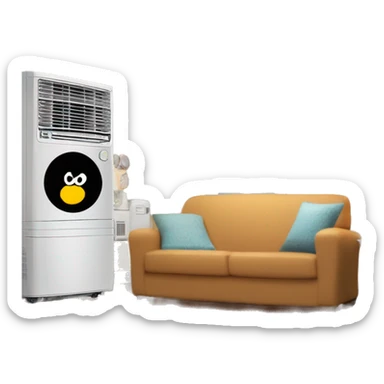 In the foreground, a hand snaps its fingers confidently, while in the background, an air conditioner hums quietly, emitting cool air. Above the scene, the text reads: "Comfort in a Snap. InstantACQuote.com sticker