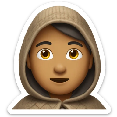 person with poncho without hat  sticker