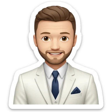 Justin Timberlake with white suit sticker