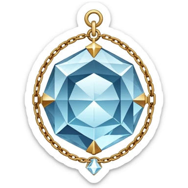 A crystalline hanging chained tiny mirror  sticker