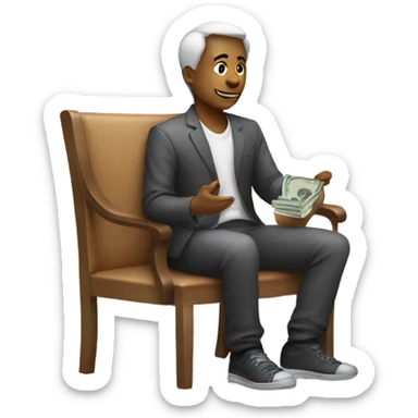 giving somebody money sitting down sticker