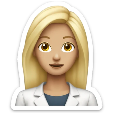 Blonde girl work journalist  sticker