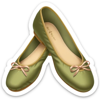Khaki satin ballet shoes sticker